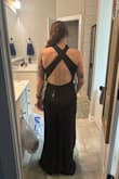 This dress is so beautiful. The length is perfect, and it fits snug but not too tight. I only need to make a small alteration to one of the straps, but even if I opt not to, it works! I just had surgery on my right shoulder so that's why pictures look a little weird! 10/10 recommend! - Salley N.