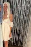 This dress is perfect for a bachelorette party! Or even a bridal shower. It's not as short as other mini dresses which I like. The sleeves add a cute touch. - Lyndsey P.