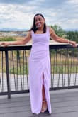 This was a perfect dress for me as Mother-of-the-Bride. It fits absolutely perfectly. The color is truly amazing, and it looked completely stunning on me. I absolutely LOVE this dress! - Sharron B.