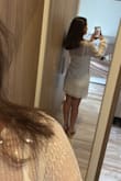 The white dress that goes underneath is a little bit loose, but since the one on top goes loose on purpose, you can't really tell, so it didn't bother me at all. Didn't feel the need to change sizes. The sequins quality is good and overall looks like a high quality dress. - Andrea C.