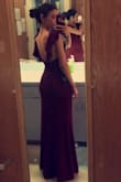 I was a little nervous about ordering this dress online due to my small size but it fit perfectly. I love it so much. I may take it in a little on the neckline since I am so small breasted. I just do not want an embarrassing mishap. Either way this is the perfect prom dress even for a space themed prom! - Natalia D.