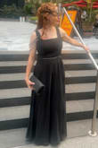 After trying on several dresses, I was on the fence about, but I found this gem! For context, I had a Masquerade event for an Immersive Phantom of the Opera Experience in NYC, and it was a strict dress code, and I had help taking in the shoulders and the hem at the bottom so it was a perfect fit. I added inspired elements from the original show, removing the shoulder bows and adding beading off the shoulders and on the waistline. I felt so beautiful, especially for it being the first time wearing my a dress since losing 81 pounds! If you need a sign to buy this dress, this is it! - Natalie B.