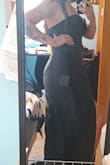 I have ordered and shipped back almost 20 dresses in the past month from places and hated them all because I've been having issues with stomach bloating and wanted a dress that would help disguise it but that i could still feel classy and sexy in. This dress delivered just that! The material is nice and feels sturdy. I will say I probably could have fit in a Medium which is my usually size for Lulus but I purposefully ordered a large to ensure the waist would be loose and comfortable. From the bottom of the belt down, the Large fits perfect! From the top of the belt up it is very large, so I am having it tailored. I am also having the tailor add a snap to the belt because it keeps falling out of the side loop which is annoying. Lastly, I have long legs and the dress is long. Im wearing ~3.5" heels with it and needed it shortened about a half inch. Otherwise, I am so incredibly happy I found this dress and to finally be done hunting for a dress! I HIGHLY recommend it! - Lindsey L.