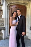 This dress was such a gem! I initially got a medium, but sized down because it was stretchier overall. A bit see through, so be aware of that when considering under garments. Would recommend this and wear it again and again! Received so many sweet compliments - Kyra N.