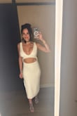 I recvd SOOO many compliments on this dress! It is thin material, but it's not see-through. Comfortable to wear in Vegas all night! LOVES - Jennifer M.