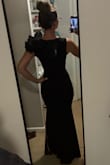 Dress hugged my body perfectly, but would order up a size. Waist was snug, where, if a meal was eaten, it would have felt too tight - Kaiti J.