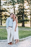 I wore this dress for my engagement photos, and it turned out perfectly! I'm usually a small or medium, and the medium fit everywhere was just a little bigger in the bust (I am a 34B typically). - Lauren M.