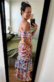 I LOVE this dress and I'm so happy I ordered it. This was my first time ordering from Lulu's and I wasn't sure what to expect in terms of sizing and quality, but the dress is perfect. It's elegant and vibrant and fun and sexy. I'm 5'5", around 115 lbs, pretty flat-chested, and I ordered a Small. It fits very well, just a tiny bit tight in my ribcage, but I would rather that than baggy and loose. I have a wide rib cage, broad shoulders, but small chest, so it's often hard to find dresses that fit me properly up top. But this one really worked out. I'll be wearing it to my friends' wedding next weekend, very excited! I will definitely shop at Lulu's again, big success first time out the gate! - Jessica R.