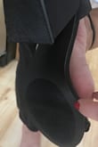 I ordered those in a size 7.5, which is my normal size, and thy are terrible. Literally, half of the inner part of my foot- the ball of my big toe, is hanging off the side. The whole proportionnof the shoe is just wrong- maybe unless you have super skinny, log feet and short toes! They are cute in general but everything about the sizing is off. The drop from the heel to toe is also crazy steep, so I could see these being super uncomfortable to wear for any amount of time. Sadly, they were final sale - Shiloh W.