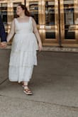 This dress was beautiful from every angle and worked wonderfully for the shoot. The straps were a bit big, but nothing that interfered with support in the chest. At the waist where the fabric switches was hard to zipper, so we ended up pulling it over head instead of stepping in. Can't wait to wear the dress again! - Megan B.