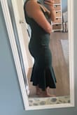 The dress is cute and would be flattering on the right body type. For me, I felt the length was odd with my height. (Even with heels) It also hit weird on my butt; it wouldn't lay flat against my lower back. The straps up top were too big. And overall would bunch up in odd areas. I chose the suggested size medium. I did return. - Kelly B.