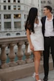 I LOVED this dress for my engagement shoot. The bow in the back was so cute, I couldn't get over it. I'm usually a Large and sized up, and I'm glad I did. The XL was a perfect fit; an L definitely would have been too small. It's very flattering once it's on! - Maria S.