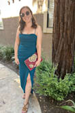 The dress and style is really good quality and a great fit. Nice and stretchy, and forgiving. The bust had a little run in the fabric, but I had a time crunch, so I didn't exchange it. I just cut the loose thread and hoped it wouldn't show. I felt that this dress was worth the price. I would have cropped it shorter if I had time for alterations. - Caroline H.