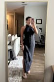 This dress is a gem! I wanted something different, elegant, and classy for attending a wedding on the coast of California. This dress is exactly what I was looking for! I am usually a Small, but since the reviews said it runs big, I ordered XS and it fits so comfortably. I had to get a lot of the bottom hemmed off, but I am short. Very happy and can't wait to wear it! - Ash C.