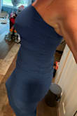 This dress was pretty, but I ended up returning it. There wasn't much structure to it, and it's held up by an elastic, which was all twisted up and didn't want to lie flat right in the front. - Elise B.