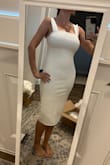 This is such a good quality piece. Great, thick material. Not at all see thru, will look adorable solo or with a denim jacket. Could easily be dressed up or down. thick Material. Thick! - Alli H.