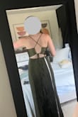 This dress is really well made and flattering. I love the tie back detail, which adds interest but also allows you to adjust the dress to your body shape by tying it tighter or looser. It's nice that the bust has padding, so you don't have to wear a bra. I think it looks more expensive than it is. It's a little long even in heels as pictured here, but I will make it work.  Will be wearing for my friend's wedding soon! - Chloe G.
