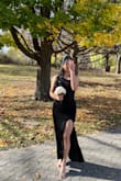 This dress hugs in the right places. It is gorgeous and so comfortable. I wore it for almost 12 hours, and it never gave me an issue. The only drawback, which is not entirely horrible, is that it was a bit loose in the shoulder area, but it is not something unfixable. I took some inches from the slit, but that was a personal preference rather than something bad about the dress. I recommend it. - Marcela P.