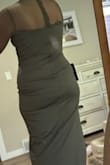 Good thick material on non mesh part. Fit good, but it didn't do me any favors in smoothing out my body, so I just didn't think it was that flattering on my figure. Will be returning. - Melissa W.
