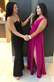 This was definitely my favorite prom dress. I had a difficult time choosing what color I wanted. I am very happy with the decision of this color. I loved the slit & I got a lot of compliments. Shoulders were a little big but I got them altered. - Gabriela R.