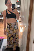 I have had so many compliments on these pants! They are super unique with the full leg slit in the front. These pants are flowy with such a cute pattern. My favorite purchase this summer! Be sure to check the measurements. I'm usually a size M in most pants but I'm an L in Lulus. - Karen E.