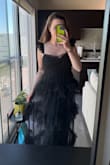 This dress fits so well and is going to be perfect for a wedding with all guests dressed in black. Fit is exactly as described and looks amazing. - Antoinette P.