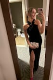 I ordered this dress for a wedding. I'm 5'7" and 147 lbs. I ordered a medium. It ran a bit large in the chest/waist, so I had it taken in. The dress also ran long, which is ideal for my height, but I also had it hemmed. I used pasties for my chest, and they were not visible because the thickness of the dress was perfect. A few alterations, and this dress was absolutely stunning. I received MANY compliments on it. - Savanna S.