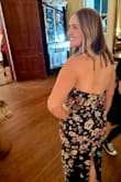 I love this dress. I'm a pretty true size 8 and ordered a large in this dress. The waist part was a tad big and the hips a tad tight. A size smaller would have fit my waist better, but I don't think it would have fit my hips. I was still pleased with how the dress fit. - Malorie B.
