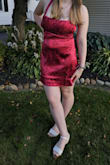 I bought this dress for my homecoming dance. I am generally wary about ordering clothes online because you don't always know how well they will fit, but with Lulus easy size guide, I was able to find my size and it fit perfectly. The dress was perfect for my homecoming, and I highly recommend lulus if you are looking for a homecoming dress or really any other dress for that matter. Very nice, average pricing, and the shipping didn't take too long - Zoe H.
