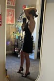 I needed a LBD to add to my wardrobe and decided to give this one a try. I've recently lost some weight, and I'm still working on finding out what my size is, but XS has been my go-to for the last couple of months. I ordered this in an XS, and it was a little loose, so I exchanged it for an XXS, and it's more form-fitting around the waist with the smaller size, but that's what I was hoping for. This dress does an excellent job of hugging you in your waist while giving you some extra room around the bust and the hip. I'm not sure if the dress is a little bit big or if I just don't know what size I am, so I selected true to size, but still wanted to share my experience. I love this dress and will absolutely be keeping it. - Hailey D.