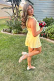 My daughter wore this dress for homecoming, and it was absolutely perfect! She normally wears a medium, but the small fit her beautifully, it was true to size and so flattering. The color and satin fabric are gorgeous, and she looked stunning all night. She felt confident, comfortable, and got so many compliments. Highly recommend this dress! - Kimberly M.