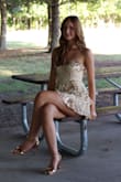 I loved this dress for hoco, got so many compliments!! I would say size down if you have a small chest (like me) - Sarah L.