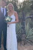 This dress is so amazing it looks very expensive and it'.s so comfortable. It was the perfect dress for my wedding. - Frances B.
