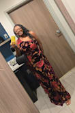 The quality of the stitching could have been better for the price, but overall, the dress is absolutely gorgeous. I am a 38H cup, 14 in dresses, size 12-14 in bottoms. Lg-XL in tops. I went up a size to XXL in this dress. The XL fits my body perfectly and gave me shape! But it was too snug on my chest, making it less classy. The XXL was a tiny bit loose in the top section and overall, but better than being snug which the xl was on my chest. This dress is so classy. I wore it to see Ludovico Einaudi. The slit overlaps and does not show anything unless you are trying to or when you sit...it slightly opens near the knees. (My hips are also on the narrow side). Would recommend, the velvet is so pretty. I recommend buying 2 sizes if you're unsure. - Rayjean Y.