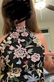The dress is very pretty and fit great, but I don't think too much attention to detail is given when sewing the seams together. The seam on my right breast only had 1/4" of flower and nothing to match up with on the other side of the seam, so it sticks out and looks awkward. Also, the seam where the waist meets the top part of the dress doesn't match up either. It's a pretty dress, but the quality is just not there. I have to return it. - JACQUELINE J.