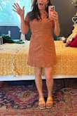 It's not often I'm really happy with an impulse internet order, but I like this dress very much. It's flattering and cute. It is pretty low cut, so beware of that before deciding. - Rachel C.