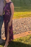 Loved this dress! It wasn't see through at all! The shoulders were a little big and wanted to slide off, but didn't bother me at all. The slit does go up pretty high if you're wanting that. - Hailey W.