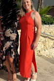I got SO many compliments on this dress the entire evening. It's great quality with medium thickness fabric, but still airy and kept me cool for a very hot Aruba wedding! Just enough skin showing while still being semi formal. I'd buy this in every color. - Amanda G.