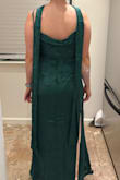 I really liked the look of this dress - the scarf is really elegant. I love the cowl back. Adjustable straps are key and worked well for me.
Things that didn't work for me:
- I should have seen in the photos that there's no slit, which made walking a little difficult. There's enough material in the skirt that it's not too bad
- I was worried I'd spend a bunch of time adjusting the scarf
- I have a smaller chest, so there was some extra fabric in the chest. It doesn't look bad since the dress has texture there anyway. - Erin G.