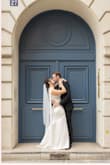 I bought this dress for my elopement in Paris because I wanted something simple, elegant, and easy to pack in a suitcase, and it was absolutely perfect. The fit was perfect, and the silhouette reminded me so much of Carolyn Bessette-Kennedy's iconic wedding dress. It has that same effortless, timeless feel, classy without trying too hard. Couldn't be happier with it! - Cydney L.