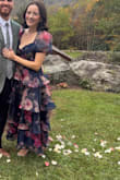 Beautiful dress! Medium worked great. I would recommend sticky bra instead of strapless given low cut neck. It was hard to hide a strapless bra. - Tallah W.