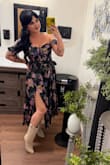 Absolutely loved everything about this dress. I ended up wearing the sleeves off the shoulder and used fashion tape to keep the bust in place. Got so many compliments! - Kayti S.