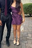 I got an xxs and it did fit a bit tighter than expected on me, but it's not a stretchy material, so that makes sense. I got it for my homecoming fall formal. Such a cute color that's pretty true to the photo. I'm 113 lbs, 5'3", and wear a 32B if that helps. Definitely a beautiful dress. It is quite short (at least it was on me), so I definitely advise wearing dress shorts underneath (but that honestly goes for all dresses). - Grace C.