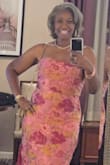 The dress was beautiful. I was very excited upon receiving it when I saw the great quality. There is absolutely no stretch to the dress, but it was very comfortable to wear in the appropriate size. I wore it to 2 events since I received it because I was wearing pink throughout the entire month of October to celebrate Breast Cancer Awareness. - Janice N.