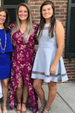 I get compliments in this dress everywhere I go. The length is appropriate but not too long. The material is slightly stretchy which makes it comfortable and fit perfectly. I would definitely recommend this product. I'd say that if you are not sure which size to buy, get the one bigger because the stretchy material will make it fit. The waistline is also very flattering. - Kathryn H.