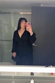 This dress was very comfortable and breathable. The slit in the dress was perfect. I loved the long sleeves. I did have to pin it a little bit at the bottom of the neckline; it was showing a little too much for my liking. It fits true to size, I wore about 4 in heels with it, and it just barely dragged on the floor. This dress was amazing 10/10 - Victoria U.
