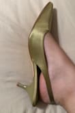 They are gorgeous, the finish and satin are perfect. The photo I took doesn't show the true color, they look even more beautiful in person! But as you can see, they do run large. I'm a size 7 and ordered 6.5 based on previous reviews, adjusted the strap, and they still feel a little big. If I could order again, I'd go one size down (6) so they'd fit like a glove. Simply divine! - MarÃ­a M.