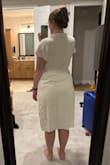 This is a great casual dress! I like that it's fully lined; you can never quite tell with the beige/cream colored things when ordering online. This color does have more of the natural fabric-type look with some variation in the threads; don't expect it to be all one color. Very comfortable and a very flattering cut on most shapes. Highly recommend! - Emma V.