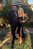 I love this gown! It has enough stretch to be very comfortable but also slims your waist! The first thing I did after I tried it on was sit down in it (never forget this important step!). The slit was still at an appropriate length after sitting, and the dress was still comfortable! I want it in yellow now - Shaunna S.