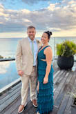This dress was the perfect wedding guest dress (location was rooftop/beach). I got a Large, and it was true to size. The dress was unbelievably comfortable, and I received an insane amount of compliments. I did sew up the slit a tiny bit just because I liked the look better. It is also fairly long, though, if you are short. I'm 5'7 and wore heels that were about 3ish inches tall, and the dress still was basically reaching the floor, which was perfect for me. - Ashley M.